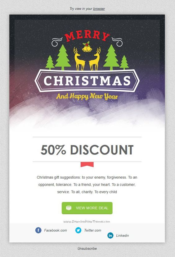 Christmas discount email template