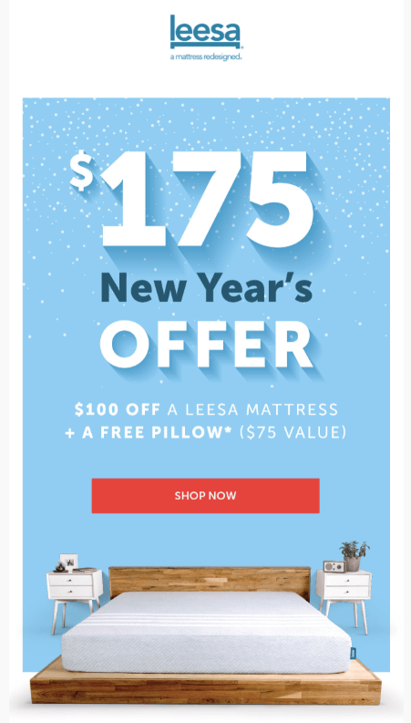 Xmas and new year email newsletter example