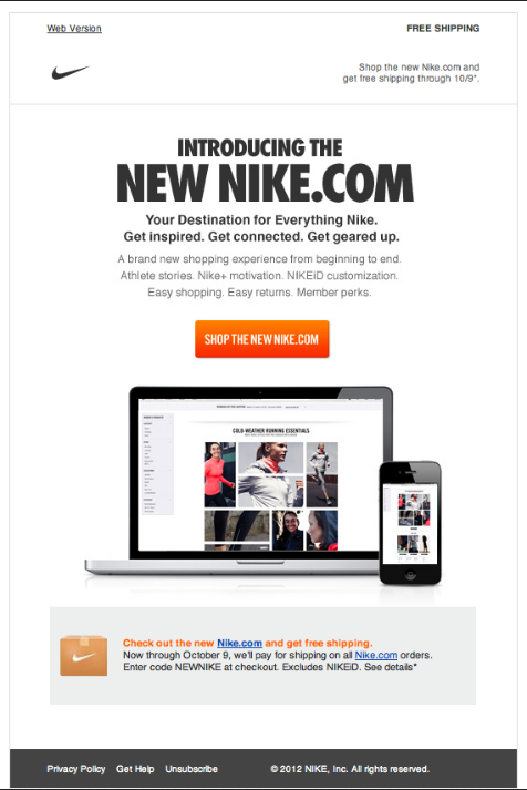 New website announcement email template