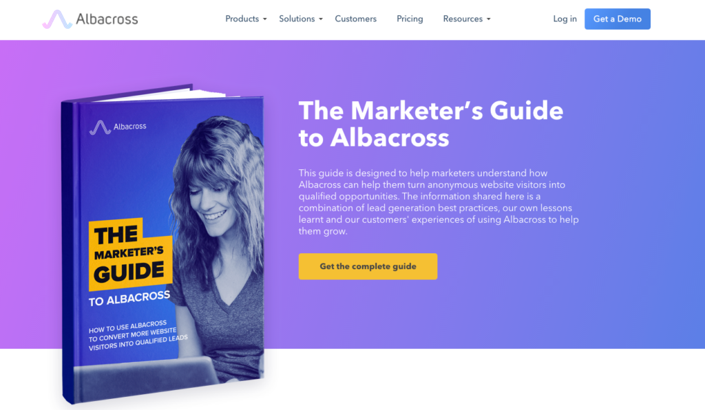 lead magnet email template for marketer's guide from Albacross
