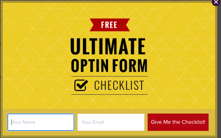 checklist lead magnet form with a red CTA that stands out