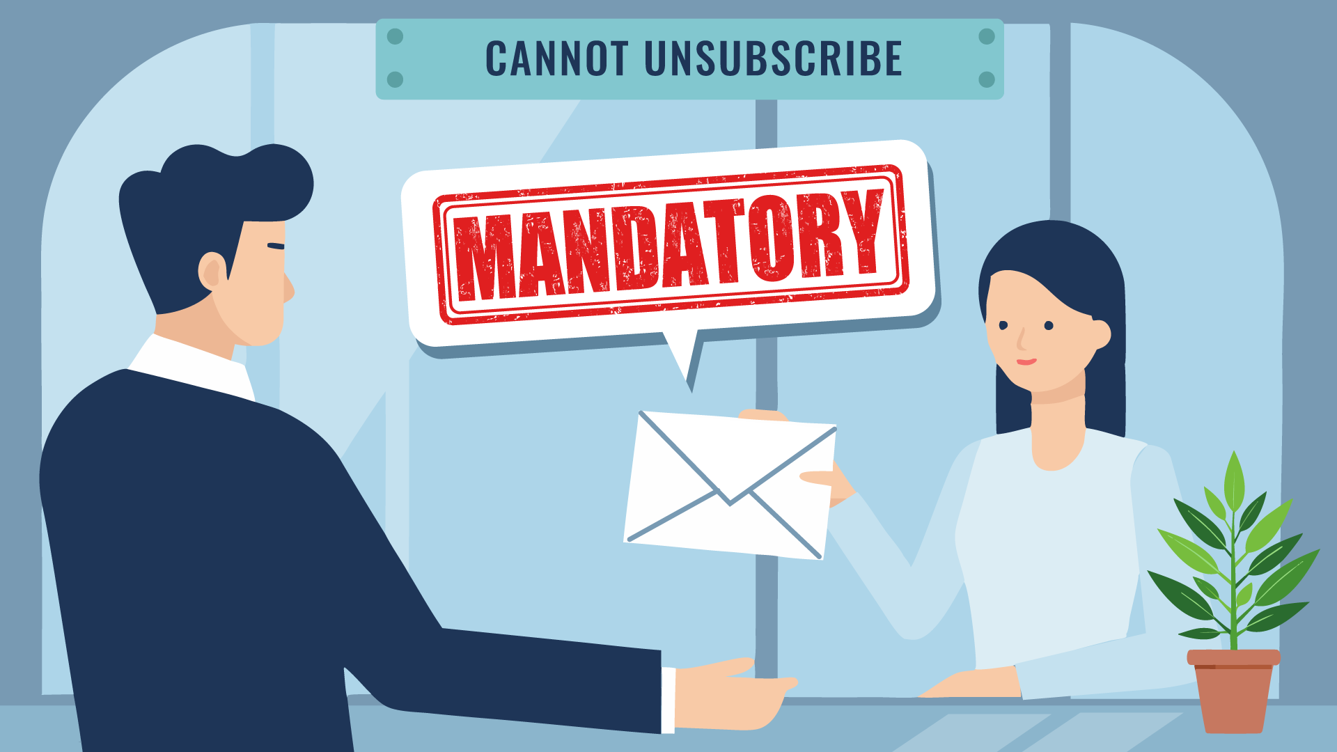 Communictions professionals email unsubscribe list with mandatory messsages the contacts must receive.