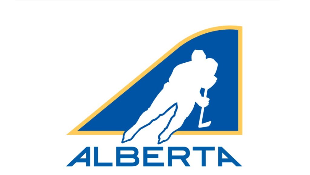 Hockey Alberta logo with skater in silhouette. The organization uses Envoke's Mandatory Messaging to improve stakeholder relations.